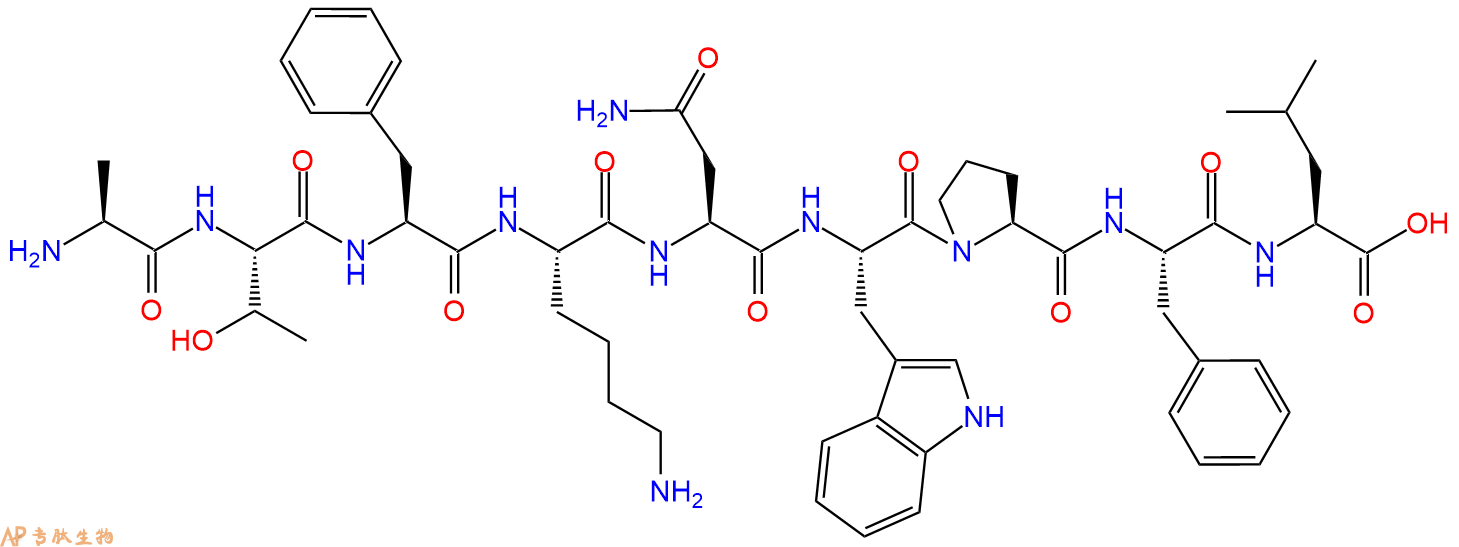 专肽生物产品H2N-Ala-Thr-Phe-Lys-Asn-Trp-Pro-Phe-Leu-OH