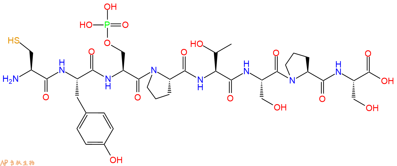 专肽生物产品H2N-Cys-Tyr-Ser(PO3H2)-Pro-Thr-Ser-Pro-Ser-OH