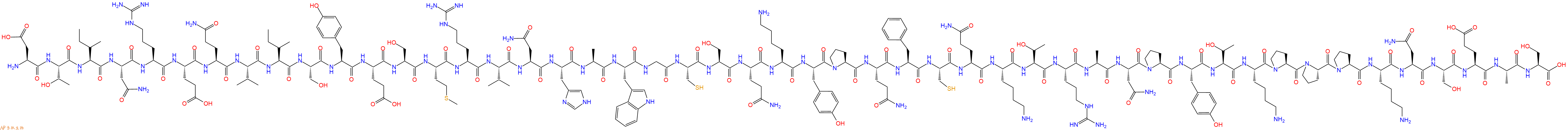 专肽生物产品H2N-Asp-Thr-Ile-Asn-Arg-Glu-Gln-Val-Ile-Ser-Tyr-Glu-Ser-Met-Arg-Val-Asn-His-Ala-Trp-Gly-Cys-Ser-Gln-Lys-Tyr-Pro-Gln-Phe-Cys-Gln-Lys-Thr-Arg-Ala-Asn-Pro-Tyr-Thr-Lys-Pro-Pro-Pro-Lys-Asn-Ser-Glu-Ala-Ser-OH
