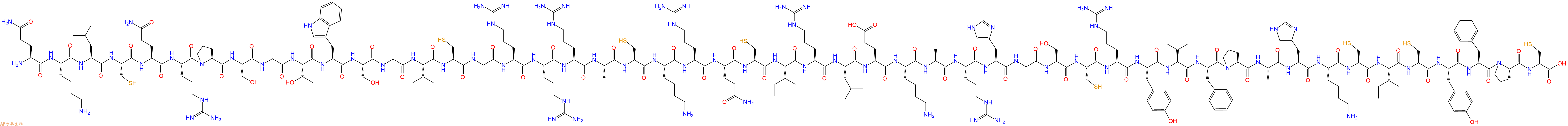 专肽生物产品H2N-Gln-Lys-Leu-Cys-Gln-Arg-Pro-Ser-Gly-Thr-Trp-Ser-Gly-Val-Cys-Gly-Arg-Arg-Arg-Ala-Cys-Lys-Arg-Gln-Cys-Ile-Arg-Leu-Glu-Lys-Ala-Arg-His-Gly-Ser-Cys-Arg-Tyr-Val-Phe-Pro-Ala-His-Lys-Cys-Ile-Cys-Tyr-Phe-Pro-Cys-OH