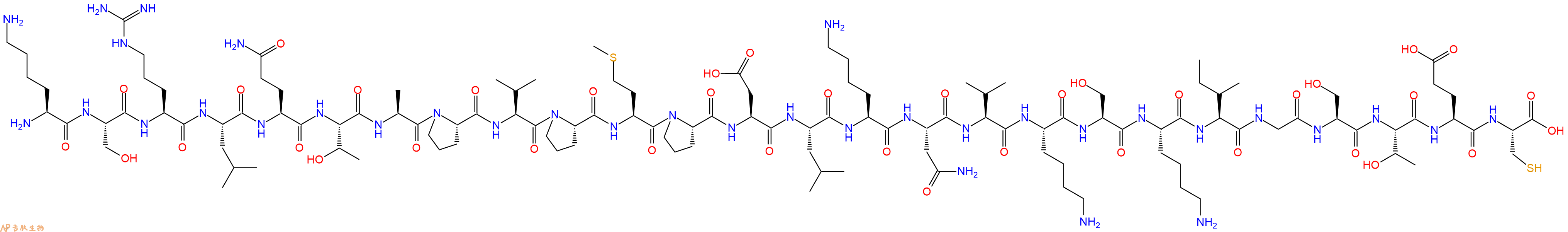 专肽生物产品H2N-Lys-Ser-Arg-Leu-Gln-Thr-Ala-Pro-Val-Pro-Met-Pro-Asp-Leu-Lys-Asn-Val-Lys-Ser-Lys-Ile-Gly-Ser-Thr-Glu-Cys-OH