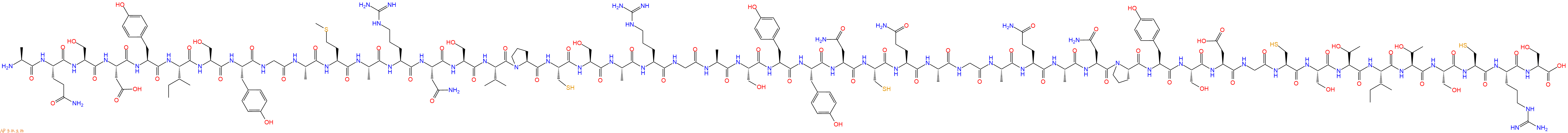 专肽生物产品H2N-Ala-Gln-Ser-Asp-Tyr-Ile-Ser-Tyr-Gly-Ala-Met-Ala-Arg-Asn-Ser-Val-Pro-Cys-Ser-Ala-Arg-Gly-Ala-Ser-Tyr-Tyr-Asn-Cys-Gln-Ala-Gly-Ala-Gln-Ala-Asn-Pro-Tyr-Ser-Asp-Gly-Cys-Ser-Thr-Ile-Thr-Ser-Cys-Arg-Ser-OH