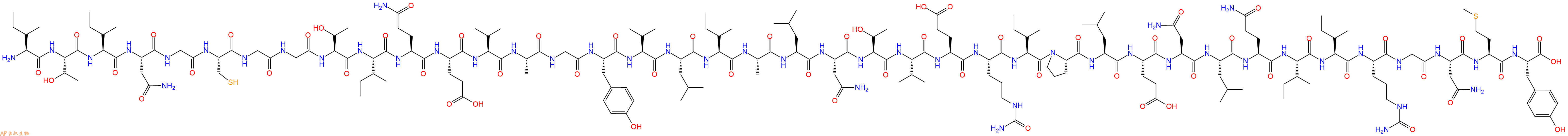 专肽生物产品H2N-Ile-Thr-Ile-Asn-Gly-Cys-Gly-Gly-Thr-Ile-Gln-Glu-Val-Ala-Gly-Tyr-Val-Leu-Ile-Ala-Leu-Asn-Thr-Val-Glu-Cit-Ile-Pro-Leu-Glu-Asn-Leu-Gln-Ile-Ile-Cit-Gly-Asn-Met-Tyr-OH