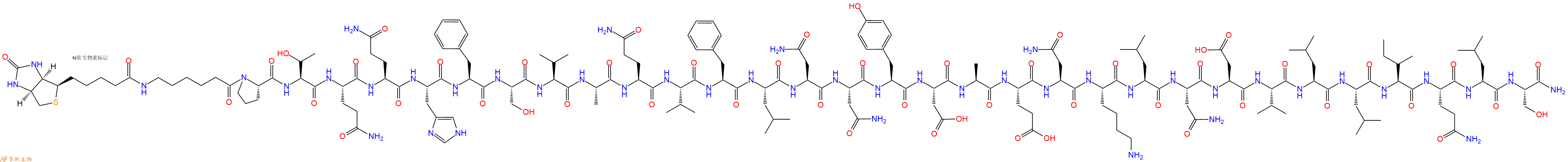 专肽生物产品Biotinyl-Ahx-Pro-Thr-Gln-Gln-His-Phe-Ser-Val-Ala-Gln-Val-Phe-Leu-Asn-Asn-Tyr-Asp-Ala-Glu-Asn-Lys-Leu-Asn-Asp-Val-Leu-Leu-Ile-Gln-Leu-Ser-CONH2