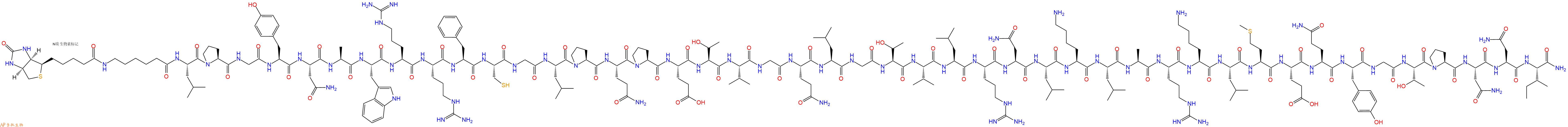 专肽生物产品Biotinyl-Ahx-Leu-Pro-Gly-Tyr-Asn-Ala-Trp-Arg-Arg-Phe-Cys-Gly-Leu-Pro-Gln-Pro-Glu-Thr-Val-Gly-Gln-Leu-Gly-Thr-Val-Leu-Arg-Asn-Leu-Lys-Leu-Ala-Arg-Lys-Leu-Met-Glu-Gln-Tyr-Gly-Thr-Pro-Asn-Asn-Ile-CONH2