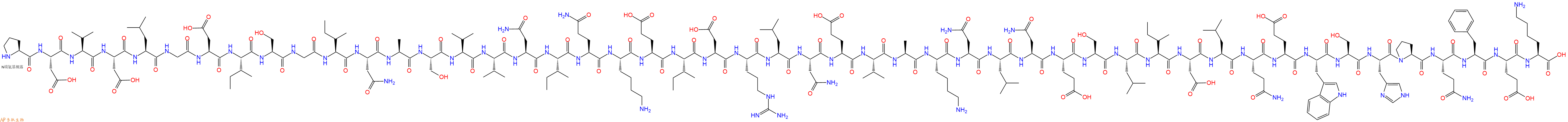 专肽生物产品H2N-Pro-Asp-Val-Asp-Leu-Gly-Asp-Ile-Ser-Gly-Ile-Asn-Ala-Ser-Val-Val-Asn-Ile-Gln-Lys-Glu-Ile-Asp-Arg-Leu-Asn-Glu-Val-Ala-Lys-Asn-Leu-Asn-Glu-Ser-Leu-Ile-Asp-Leu-Gln-Glu-Trp-Ser-His-Pro-Gln-Phe-Glu-Lys-OH