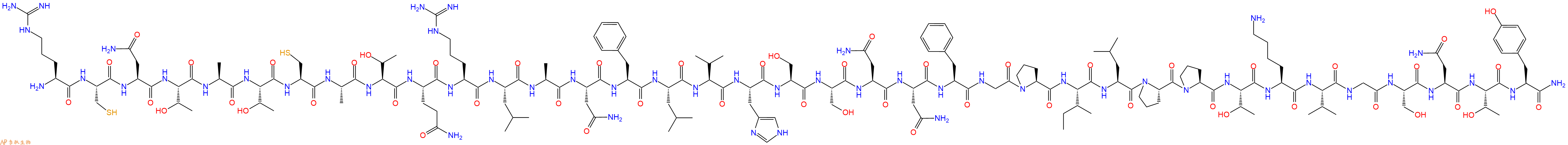 专肽生物产品H2N-Arg-Cys-Asn-Thr-Ala-Thr-Cys-Ala-Thr-Gln-Arg-Leu-Ala-Asn-Phe-Leu-Val-His-Ser-Ser-Asn-Asn-Phe-Gly-Pro-Ile-Leu-Pro-Pro-Thr-Lys-Val-Gly-Ser-Asn-Thr-Tyr-CONH2