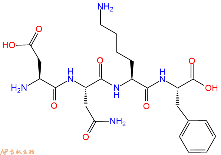 专肽生物产品H2N-Asp-Asn-Lys-Phe-OH