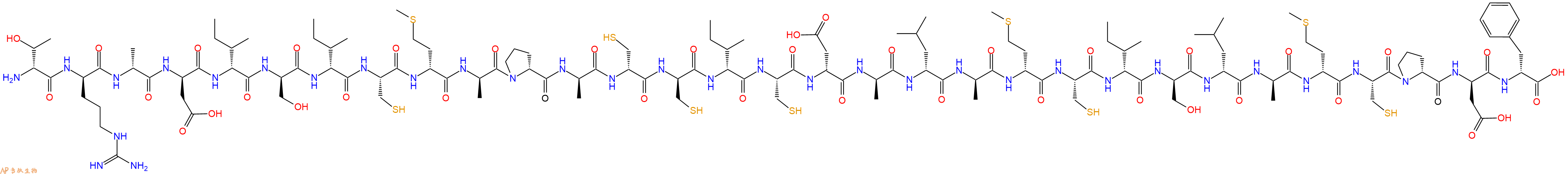 专肽生物产品H2N-DThr-DArg-DAla-DAsp-DIle-DSer-DIle-Cys-DMet-DAla-DPro-DAla-DCys-DCys-DIle-Cys-DAsp-DAla-DLeu-DAla-DMet-Cys-DIle-DSer-DLeu-DAla-DMet-Cys-DPro-DAsp-DPhe-OH