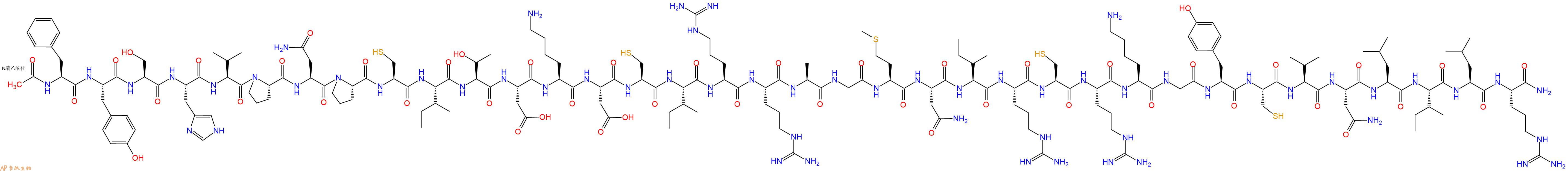 专肽生物产品Ac-Phe-Tyr-Ser-His-Val-Pro-Asn-Pro-Cys-Ile-Thr-Asp-Lys-Asp-Cys-Ile-Arg-Arg-Ala-Gly-Met-Asn-Ile-Arg-Cys-Arg-Lys-Gly-Tyr-Cys-Val-Asn-Leu-Ile-Leu-Arg-CONH2