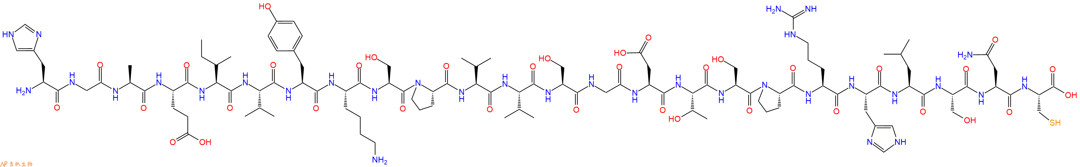 专肽生物产品H2N-His-Gly-Ala-Glu-Ile-Val-Tyr-Lys-Ser-Pro-Val-Val-Ser-Gly-Asp-Thr-Ser-Pro-Arg-His-Leu-Ser-Asn-Cys-OH