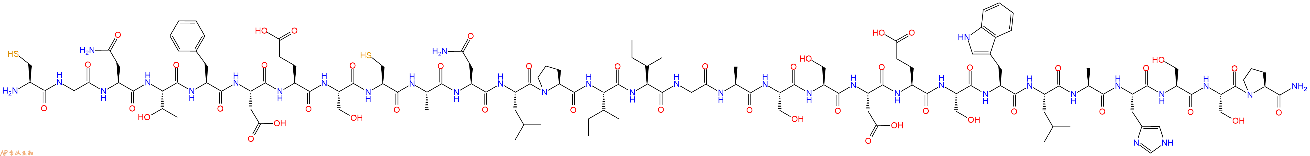专肽生物产品H2N-Cys-Gly-Asn-Thr-Phe-Asp-Glu-Ser-Cys-Ala-Asn-Leu-Pro-Ile-Ile-Gly-Ala-Ser-Ser-Asp-Glu-Ser-Trp-Leu-Ala-His-Ser-Ser-Pro-CONH2