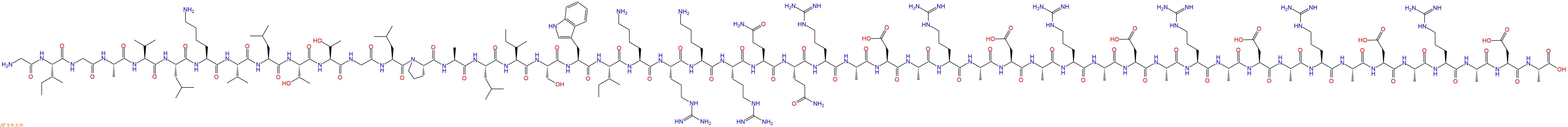 专肽生物产品H2N-Gly-Ile-Gly-Ala-Val-Leu-Lys-Val-Leu-Thr-Thr-Gly-Leu-Pro-Ala-Leu-Ile-Ser-Trp-Ile-Lys-Arg-Lys-Arg-Gln-Gln-Arg-Ala-Asp-Ala-Arg-Ala-Asp-Ala-Arg-Ala-Asp-Ala-Arg-Ala-Asp-Ala-Arg-Ala-Asp-Ala-Arg-Ala-Asp-Ala-OH