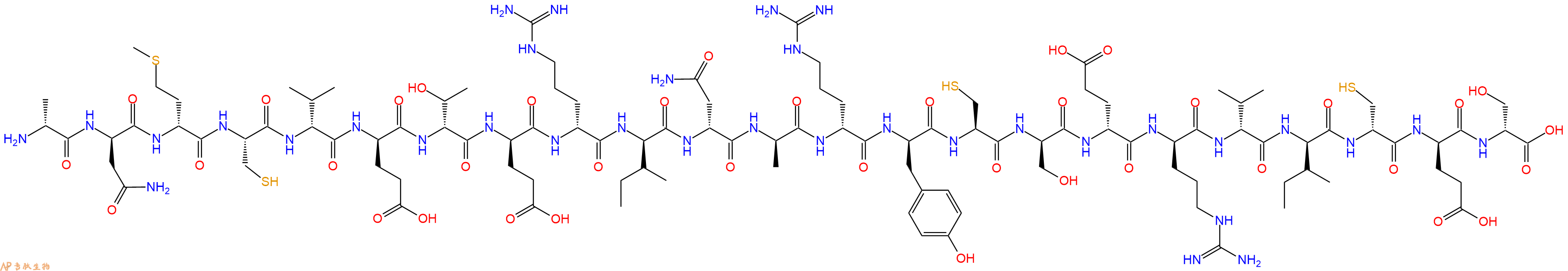 专肽生物产品H2N-DAla-DAsn-DMet-Cys-DVal-DGlu-DThr-DGlu-DArg-DIle-DAsn-DAla-DArg-DTyr-Cys-DSer-DGlu-DArg-DVal-DIle-DCys-DGlu-DSer-OH
