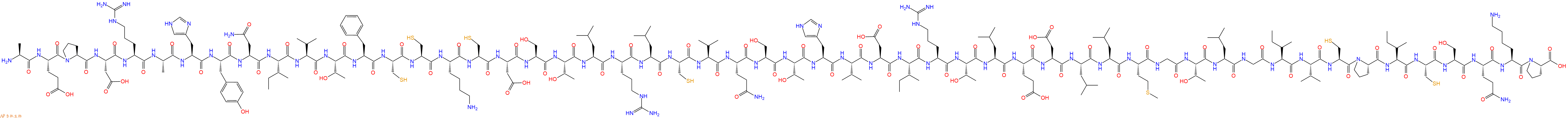 专肽生物产品H2N-Ala-Glu-Pro-Asp-Arg-Ala-His-Tyr-Asn-Ile-Val-Thr-Phe-Cys-Cys-Lys-Cys-Asp-Ser-Thr-Leu-Arg-Leu-Cys-Val-Gln-Ser-Thr-His-Val-Asp-Ile-Arg-Thr-Leu-Glu-Asp-Leu-Leu-Met-Gly-Thr-Leu-Gly-Ile-Val-Cys-Pro-Ile-Cys-Ser-Gln-Lys-Pro-OH