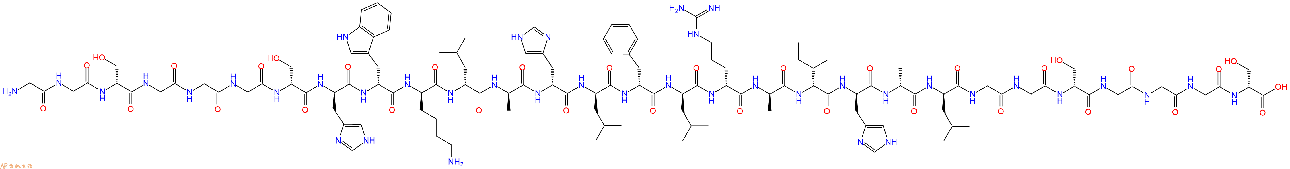 专肽生物产品H2N-Gly-Gly-DSer-Gly-Gly-Gly-DSer-DHis-DTrp-DLys-DLeu-DAla-DHis-DLeu-DPhe-DLeu-DArg-DAla-DIle-DHis-DAla-DLeu-Gly-Gly-DSer-Gly-Gly-Gly-DSer-OH