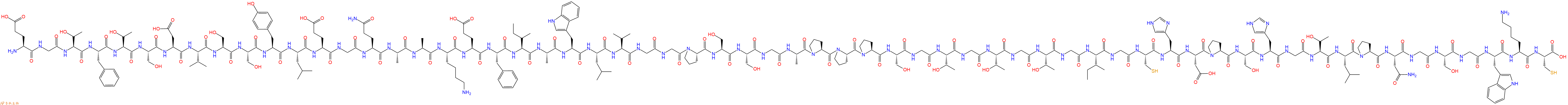 专肽生物产品H2N-Glu-Gly-Thr-Phe-Thr-Ser-Asp-Val-Ser-Ser-Tyr-Leu-Glu-Gly-Gln-Ala-Ala-Lys-Glu-Phe-Ile-Ala-Trp-Leu-Val-Gly-Gly-Pro-Ser-Ser-Gly-Ala-Pro-Pro-Pro-Ser-Gly-Thr-Gly-Thr-Gly-Thr-Gly-Ile-Gly-Cys-His-Asp-Pro-Ser-His-Gly-Thr-Leu-Pro-Asn-Gly-Ser-Gly-Trp-Lys-Cys-OH
