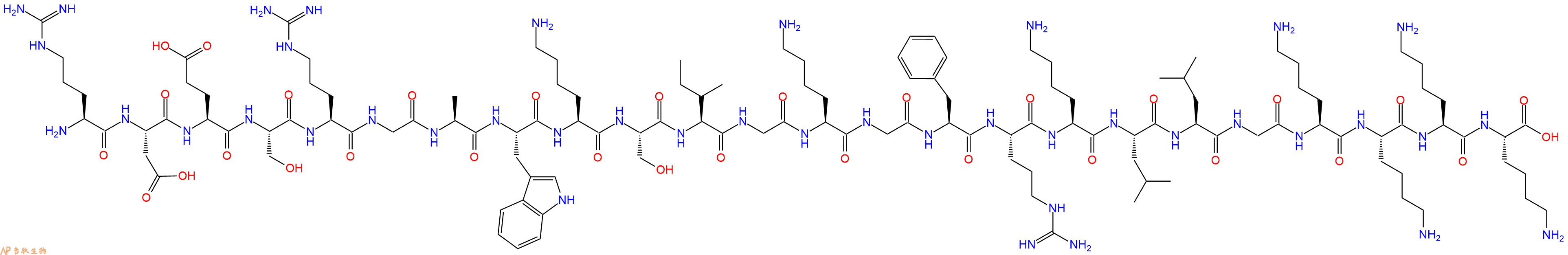 专肽生物产品H2N-Arg-Asp-Glu-Ser-Arg-Gly-Ala-Trp-Lys-Ser-Ile-Gly-Lys-Gly-Phe-Arg-Lys-Leu-Leu-Gly-Lys-Lys-Lys-Lys-OH