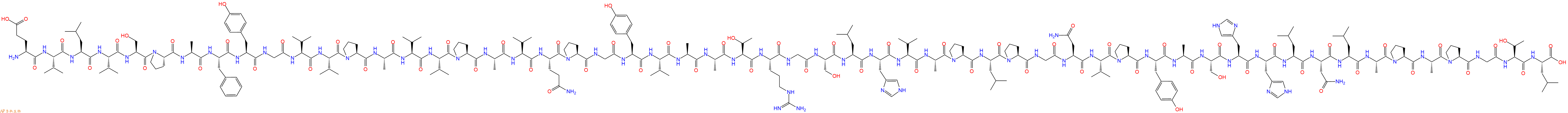 专肽生物产品H2N-Glu-Val-Leu-Val-Ser-Pro-Ala-Phe-Tyr-Gly-Val-Val-Pro-Ala-Val-Val-Pro-Ala-Val-Gln-Pro-Gly-Tyr-Val-Ala-Ala-Thr-Arg-Gly-Ser-Leu-His-Val-Ala-Pro-Leu-Pro-Gly-Asn-Val-Pro-Tyr-Ala-Ser-His-His-Leu-Asn-Leu-Ala-Pro-Ala-Pro-Gly-Thr-Leu-OH