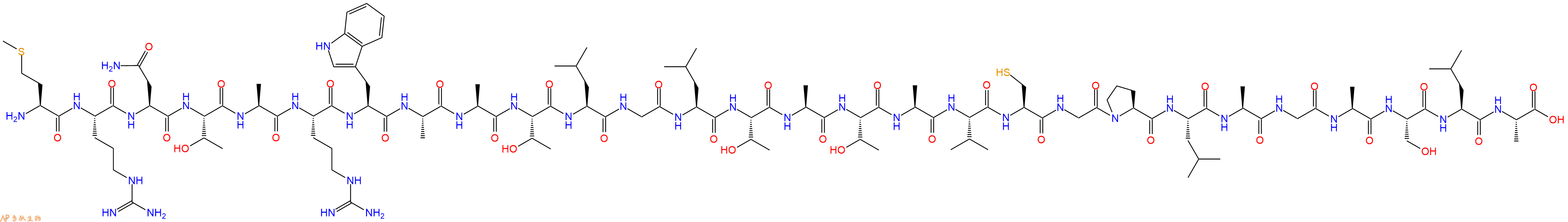 专肽生物产品H2N-Met-Arg-Asn-Thr-Ala-Arg-Trp-Ala-Ala-Thr-Leu-Gly-Leu-Thr-Ala-Thr-Ala-Val-Cys-Gly-Pro-Leu-Ala-Gly-Ala-Ser-Leu-Ala-OH
