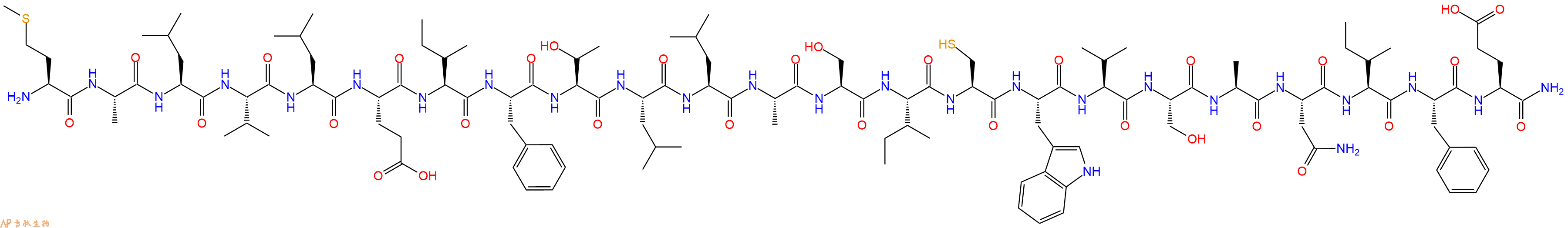 专肽生物产品H2N-Met-Ala-Leu-Val-Leu-Glu-Ile-Phe-Thr-Leu-Leu-Ala-Ser-Ile-Cys-Trp-Val-Ser-Ala-Asn-Ile-Phe-Glu-CONH2