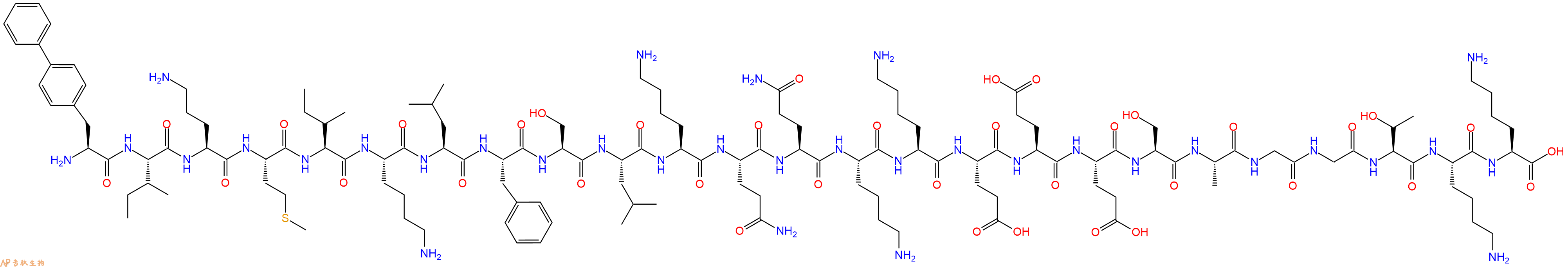 专肽生物产品H2N-Bip-Ile-Orn-Met-Ile-Lys-Leu-Phe-Ser-Leu-Lys-Gln-Gln-Lys-Lys-Glu-Glu-Glu-Ser-Ala-Gly-Gly-Thr-Lys-Lys-OH