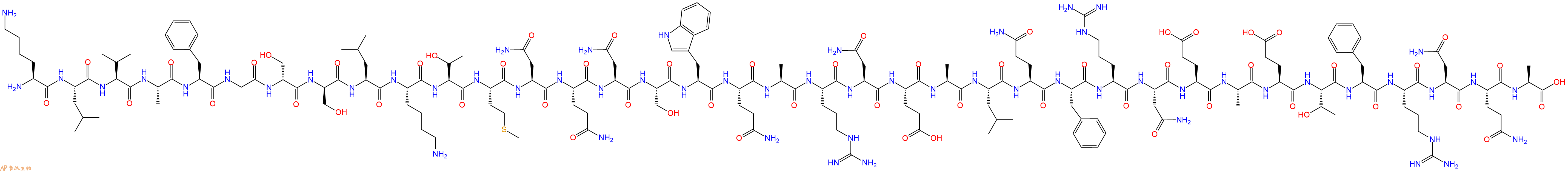 专肽生物产品H2N-Lys-Leu-Val-Ala-Phe-Gly-DSer-DSer-Leu-Lys-Thr-Met-Asn-Gln-Asn-Ser-Trp-Gln-Ala-Arg-Asn-Glu-Ala-Leu-Gln-Phe-Arg-Asn-Glu-Ala-Glu-Thr-Phe-Arg-Asn-Gln-Ala-OH
