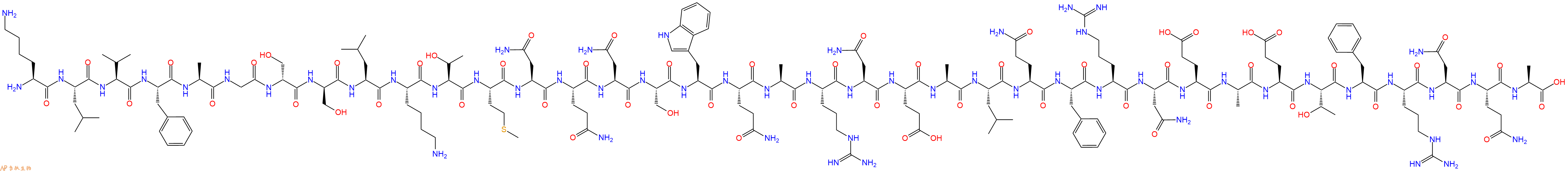 专肽生物产品H2N-Lys-Leu-Val-Phe-Ala-Gly-DSer-DSer-Leu-Lys-Thr-Met-Asn-Gln-Asn-Ser-Trp-Gln-Ala-Arg-Asn-Glu-Ala-Leu-Gln-Phe-Arg-Asn-Glu-Ala-Glu-Thr-Phe-Arg-Asn-Gln-Ala-OH
