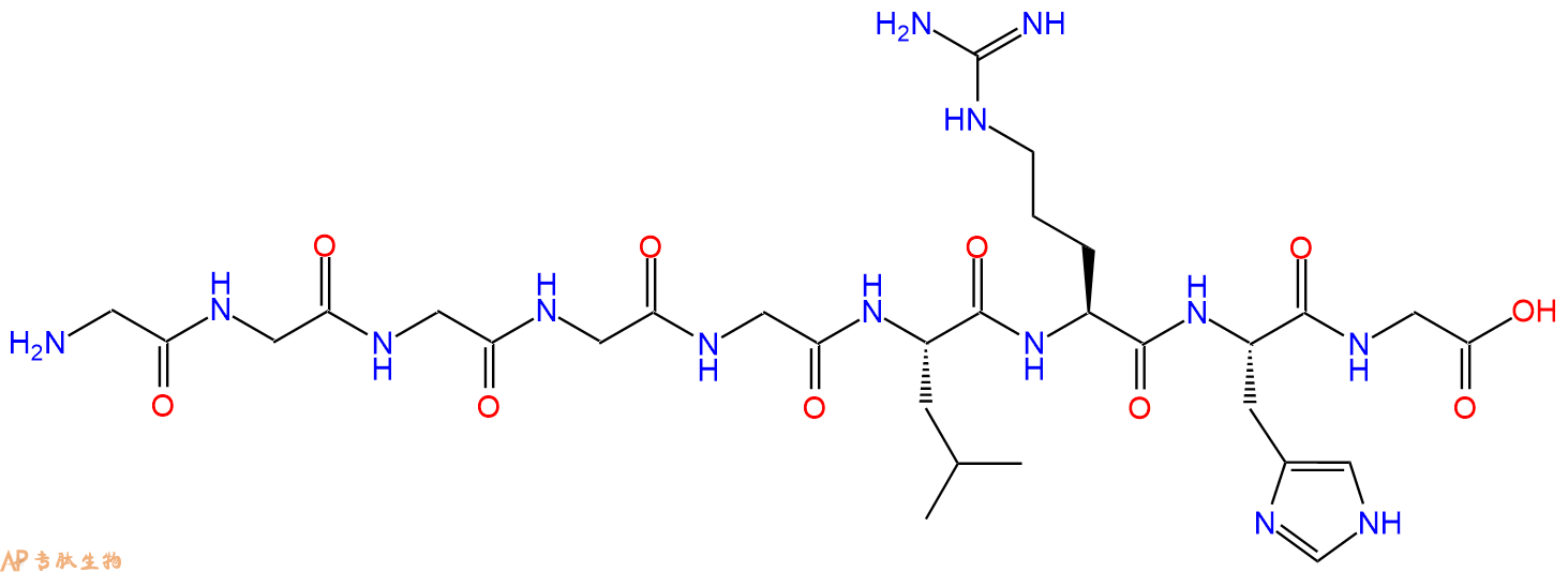 专肽生物产品H2N-Gly-Gly-Gly-Gly-Gly-Leu-Arg-His-Gly-OH