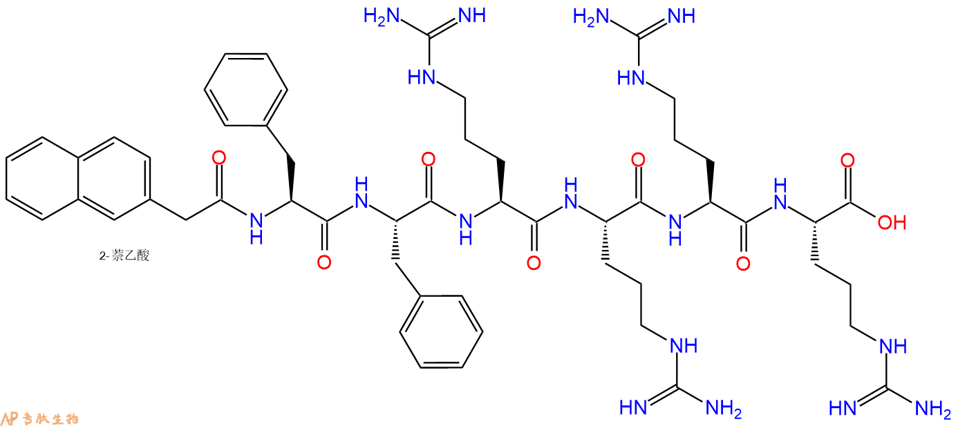 专肽生物产品Nap-Phe-Phe-Arg-Arg-Arg-Arg-OH