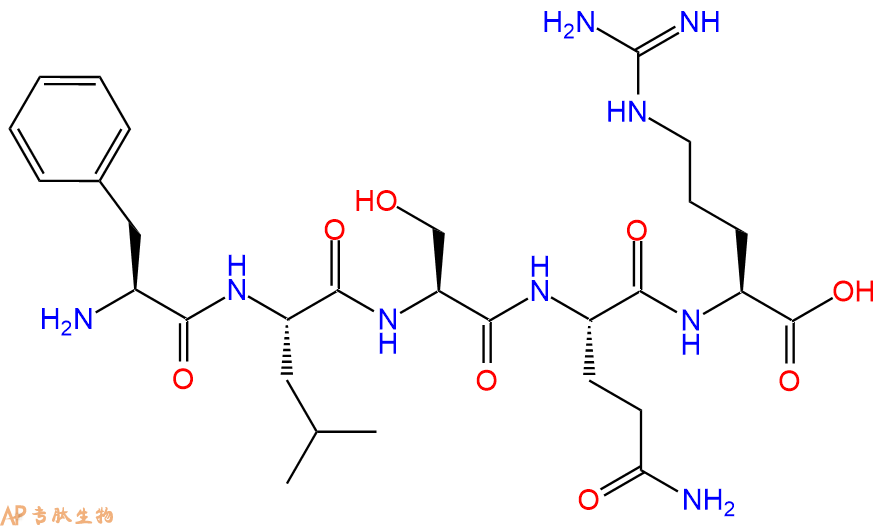 专肽生物产品H2N-Phe-Leu-Ser-Gln-Arg-OH