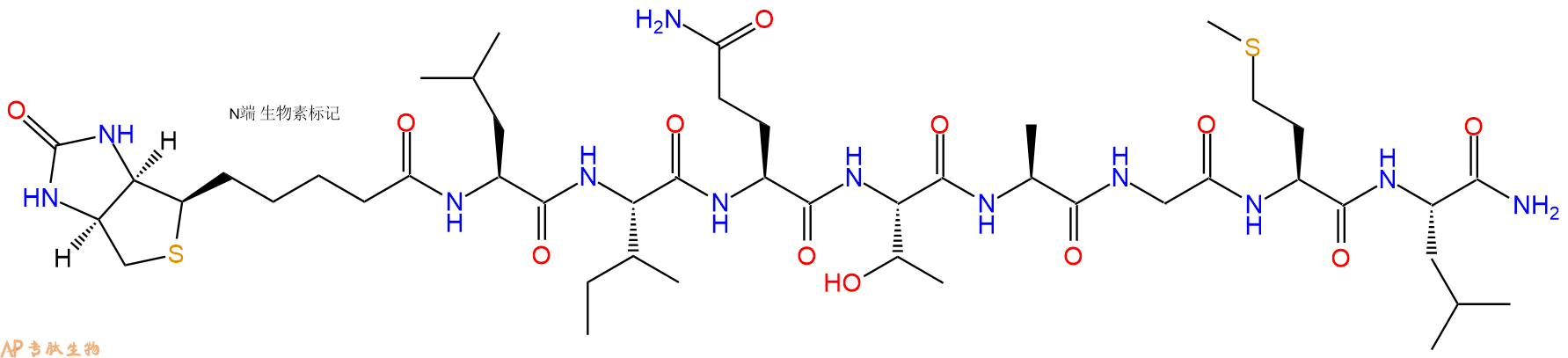 专肽生物产品Biotinyl-Leu-Ile-Gln-Thr-Ala-Gly-Met-Leu-CONH2