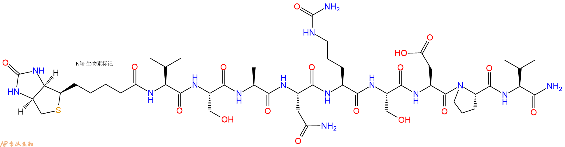 专肽生物产品Biotinyl-Val-Ser-Ala-Asn-Cit-Ser-Asp-Pro-Val-CONH2