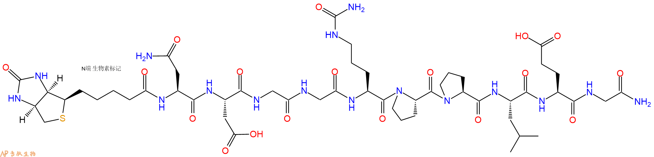 专肽生物产品Biotinyl-Asn-Asp-Gly-Gly-Cit-Pro-Pro-Leu-Glu-Gly-CONH2