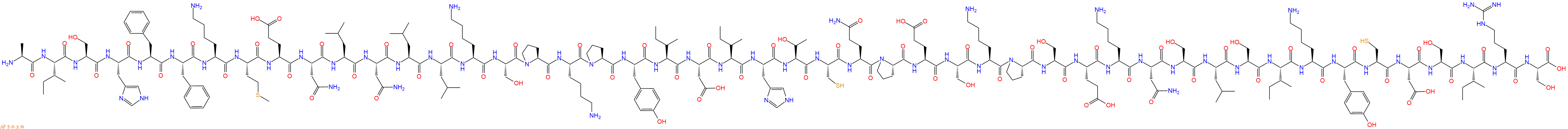 专肽生物产品H2N-Ala-Ile-Ser-His-Phe-Phe-Lys-Met-Glu-Asn-Leu-Asn-Leu-Leu-Lys-Ser-Pro-Lys-Pro-Tyr-Ile-Asp-Ile-His-Thr-Cys-Gln-Pro-Glu-Ser-Lys-Pro-Ser-Glu-Lys-Asn-Ser-Leu-Ser-Ile-Lys-Tyr-Cys-Asp-Ser-Ile-Arg-Ser-OH