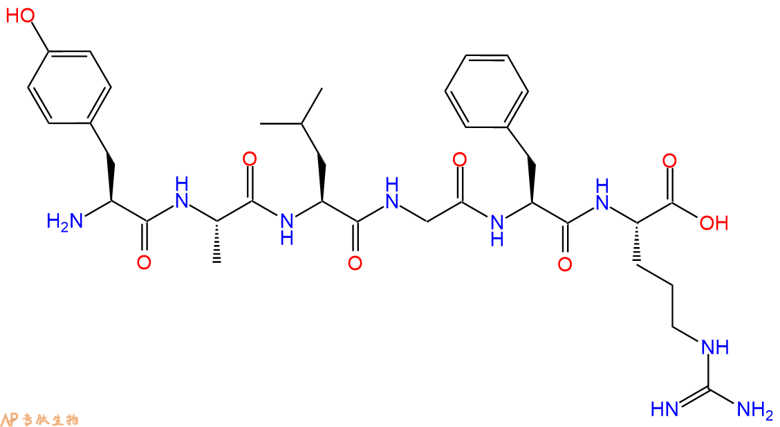 专肽生物产品H2N-Tyr-Ala-Leu-Gly-Phe-Arg-OH