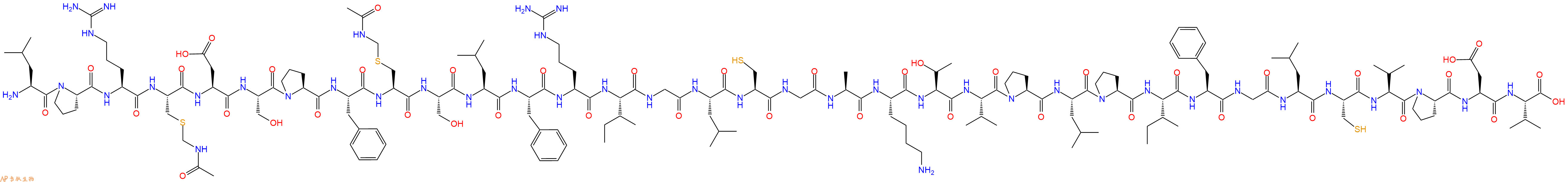 专肽生物产品H2N-Leu-Pro-Arg-Cys(Acm)-Asp-Ser-Pro-Phe-Cys(Acm)-Ser-Leu-Phe-Arg-Ile-Gly-Leu-Cys-Gly-Ala-Lys-Thr-Val-Pro-Leu-Pro-Ile-Phe-Gly-Leu-Cys-Val-Pro-Asp-Val-OH