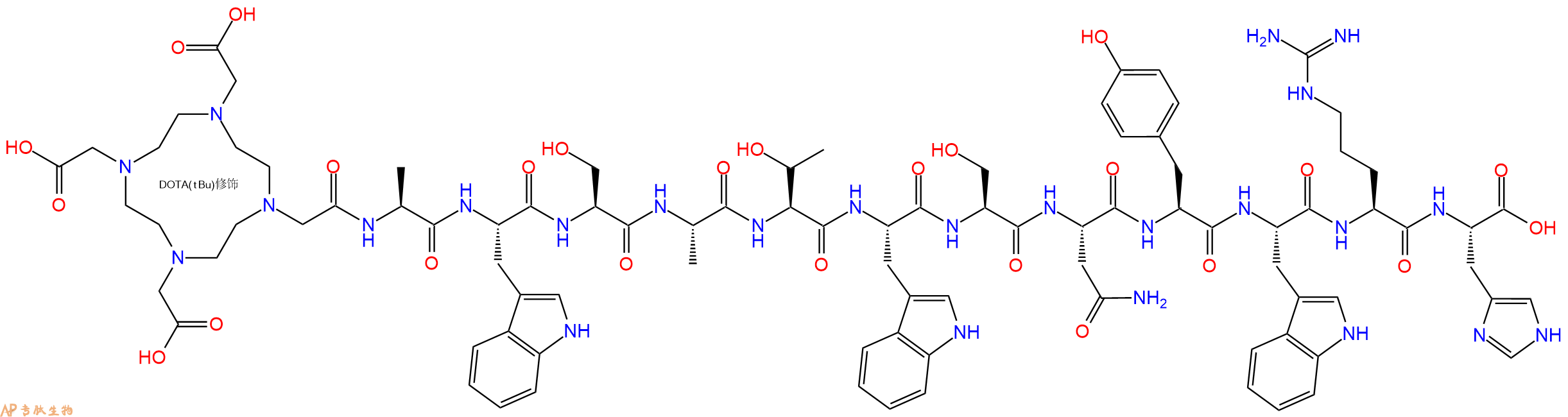 专肽生物产品DOTA-Ala-Trp-Ser-Ala-Thr-Trp-Ser-Asn-Tyr-Trp-Arg-His-OH