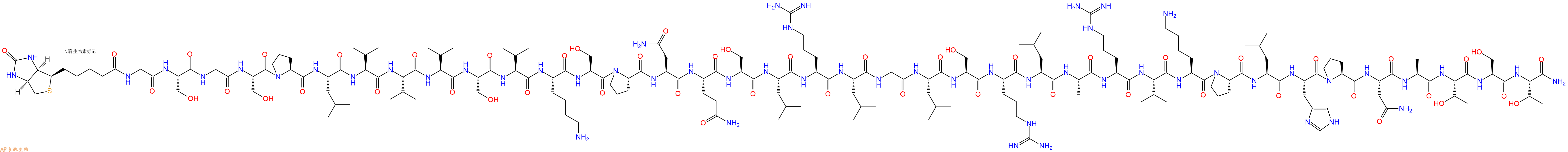 专肽生物产品Biotinyl-Gly-Ser-Gly-Ser-Pro-Leu-Val-Val-Val-Ser-Val-Lys-Ser-Pro-Asn-Gln-Ser-Leu-Arg-Leu-Gly-Leu-Ser-Arg-Leu-Ala-Arg-Val-Lys-Pro-Leu-His-Pro-Asn-Ala-Thr-Ser-Thr-CONH2