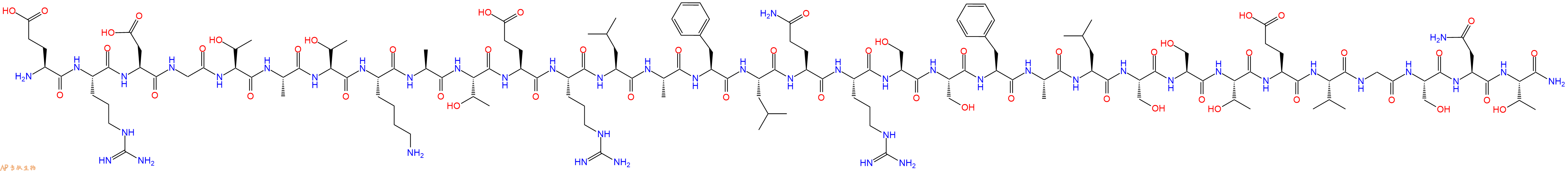专肽生物产品H2N-Glu-Arg-Asp-Gly-Thr-Ala-Thr-Lys-Ala-Thr-Glu-Arg-Leu-Ala-Phe-Leu-Gln-Arg-Ser-Ser-Phe-Ala-Leu-Ser-Ser-Thr-Glu-Val-Gly-Ser-Asn-Thr-CONH2