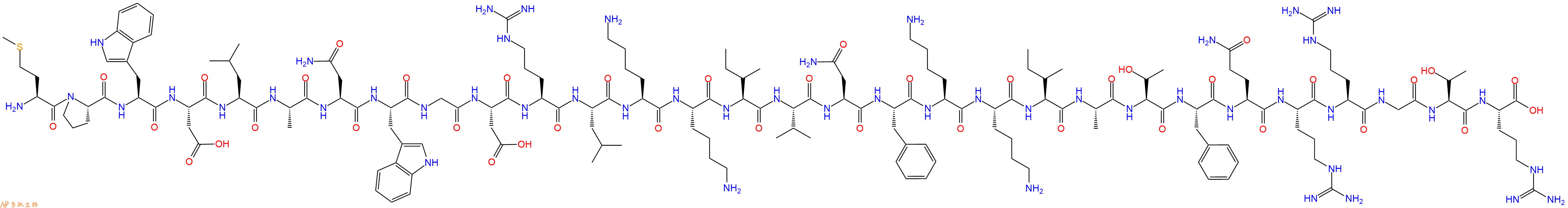 专肽生物产品H2N-Met-Pro-Trp-Asp-Leu-Ala-Asn-Trp-Gly-Asp-Arg-Leu-Lys-Lys-Ile-Val-Asn-Phe-Lys-Lys-Ile-Ala-Thr-Phe-Gln-Arg-Arg-Gly-Thr-Arg-OH