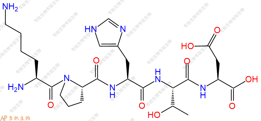 专肽生物产品H2N-Lys-Pro-His-Thr-Asp-OH
