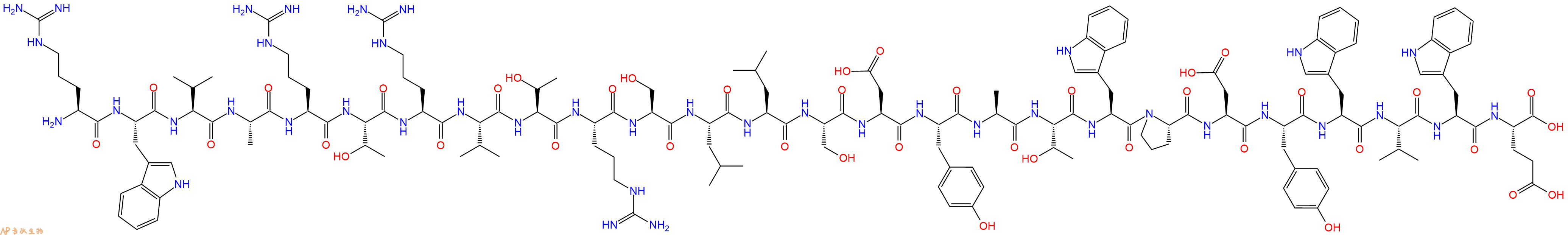 专肽生物产品H2N-Arg-Trp-Val-Ala-Arg-Thr-Arg-Val-Thr-Arg-Ser-Leu-Leu-Ser-Asp-Tyr-Ala-Thr-Trp-Pro-Asp-Tyr-Trp-Val-Trp-Glu-OH