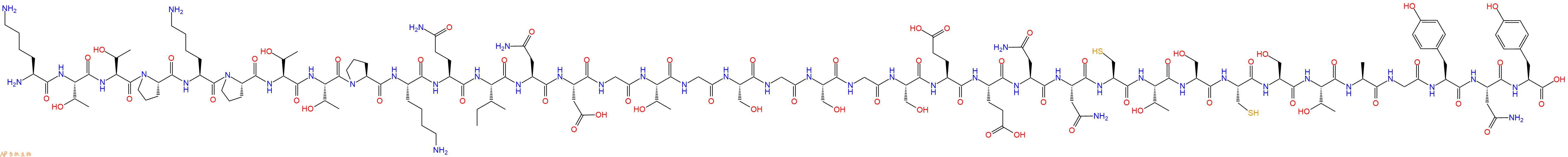 专肽生物产品H2N-Lys-Thr-Thr-Pro-Lys-Pro-Thr-Thr-Pro-Lys-Gln-Ile-Asn-Asp-Gly-Thr-Gly-Ser-Gly-Ser-Gly-Ser-Glu-Glu-Asn-Asn-Cys-Thr-Ser-Cys-Ser-Thr-Ala-Gly-Tyr-Asn-Tyr-OH