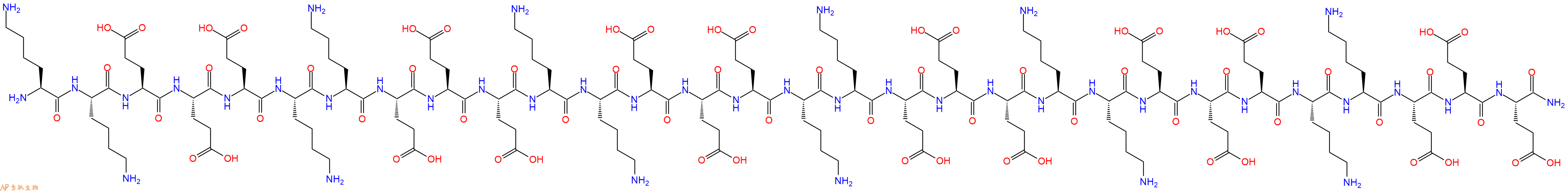 专肽生物产品H2N-Lys-Lys-Glu-Glu-Glu-Lys-Lys-Glu-Glu-Glu-Lys-Lys-Glu-Glu-Glu-Lys-Lys-Glu-Glu-Glu-Lys-Lys-Glu-Glu-Glu-Lys-Lys-Glu-Glu-Glu-CONH2