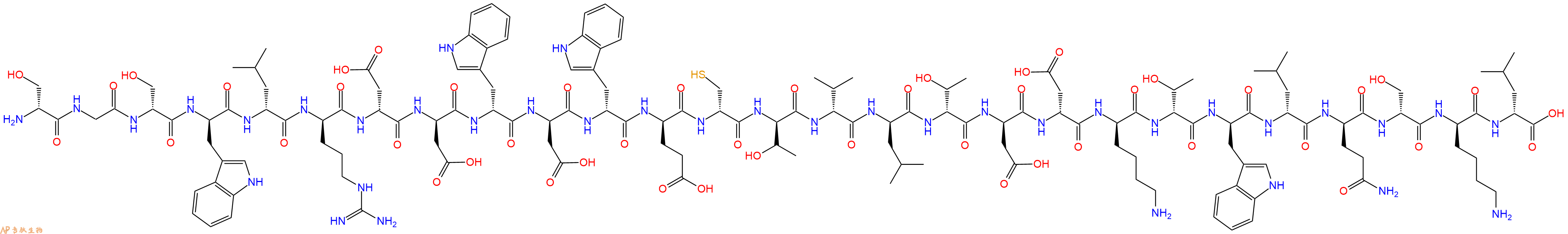 专肽生物产品H2N-DSer-Gly-DSer-DTrp-DLeu-DArg-DAsp-DAsp-DTrp-DAsp-DTrp-DGlu-DCys-DThr-DVal-DLeu-DThr-DAsp-DAsp-DLys-DThr-DTrp-DLeu-DGln-DSer-DLys-DLeu-OH