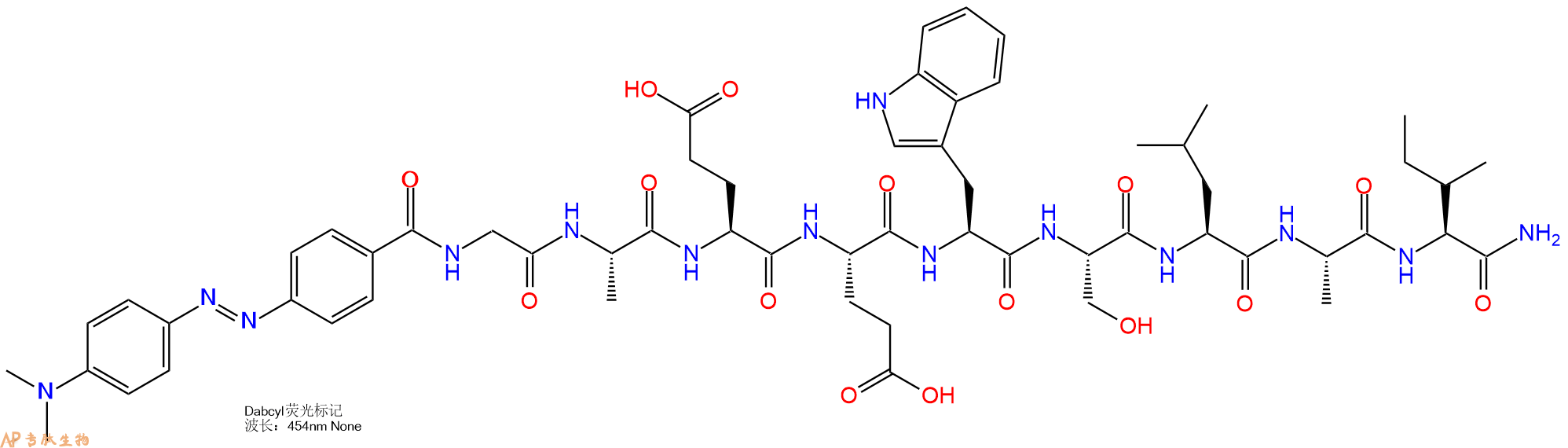 专肽生物产品DABCYL-Gly-Ala-Glu-Glu-Trp-Ser-Leu-Ala-Ile-CONH2