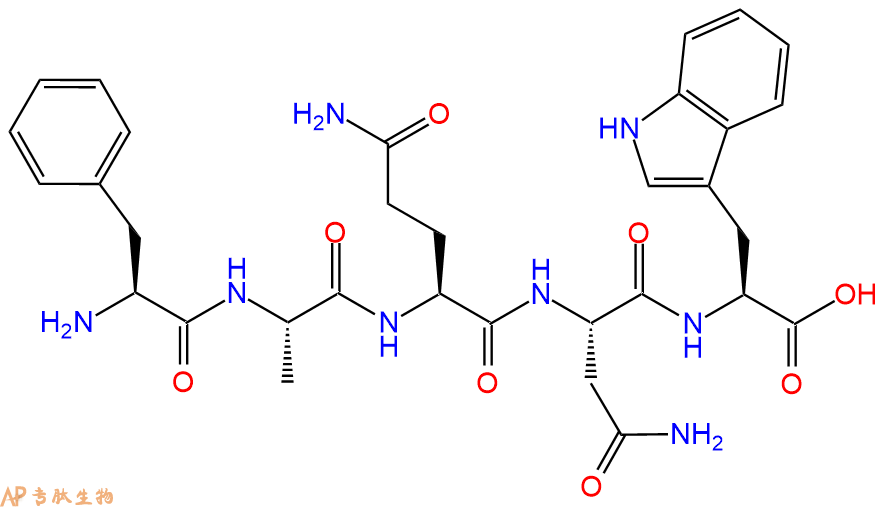 专肽生物产品H2N-Phe-Ala-Gln-Asn-Trp-OH