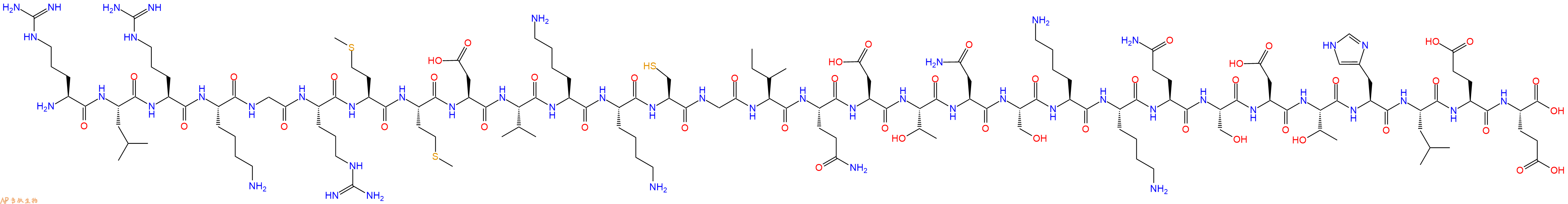 专肽生物产品H2N-Arg-Leu-Arg-Lys-Gly-Arg-Met-Met-Asp-Val-Lys-Lys-Cys-Gly-Ile-Gln-Asp-Thr-Asn-Ser-Lys-Lys-Gln-Ser-Asp-Thr-His-Leu-Glu-Glu-OH