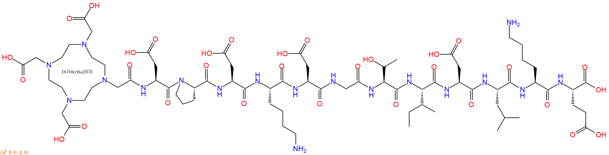 专肽生物产品DOTA-Asp-Pro-Asp-Lys-Asp-Gly-Thr-Ile-Asp-Leu-Lys-Glu-OH